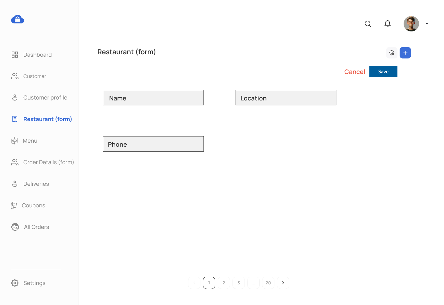 Food Delivery Project Restaurant form Restaurant Management Form